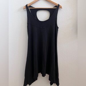 DKNY Womens Large Black 100% Cotton Swimsuit Coverup Comfy Tank Top Flowy Dress